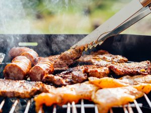 Barbecued meats and sausages